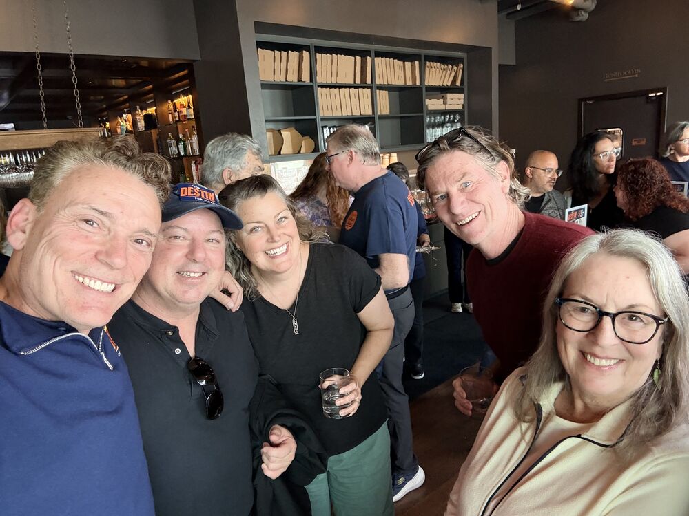 Jon with a group of supporters at the kickoff